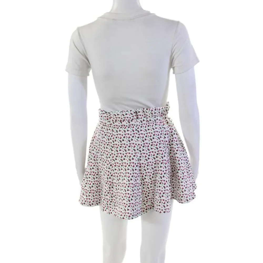 Something Navy Womens Cotton Floral Printed Mini Casual Skort White Size XS